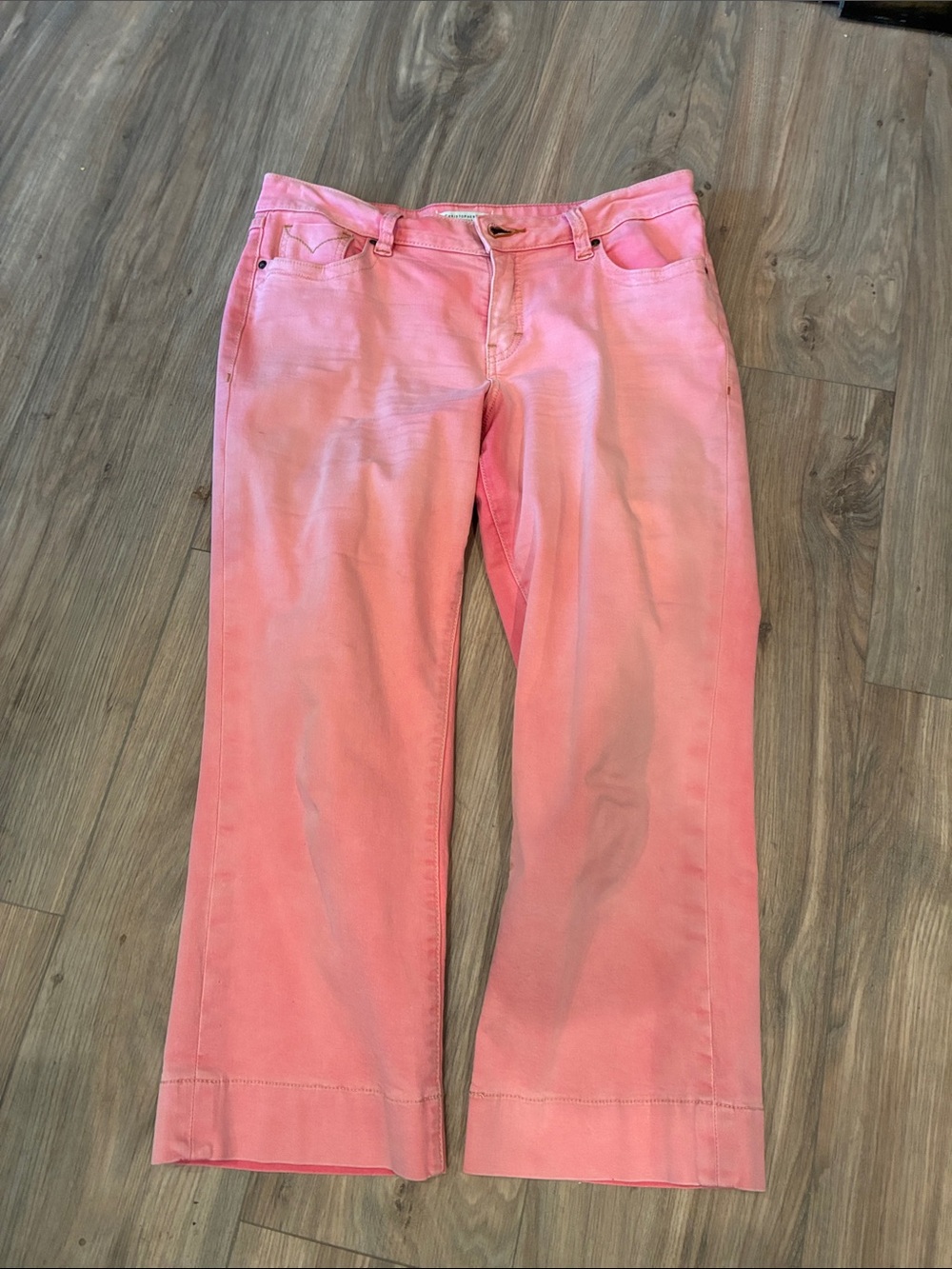 Christopher Blue Pink Cropped Stretch Jeans SIZE 6